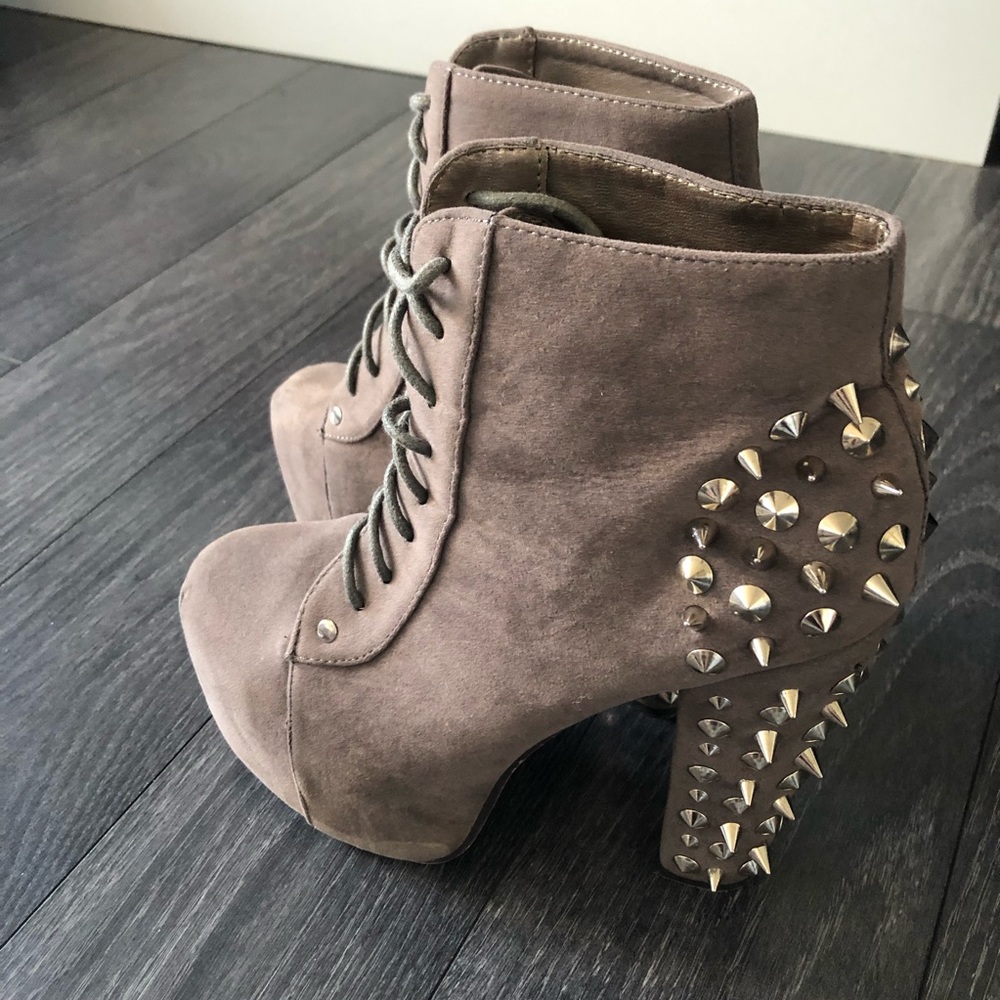 Grey Studded Booties